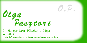 olga pasztori business card